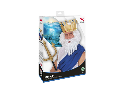 Peruca albă creț cu barbă