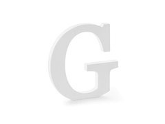 Decor din lemn litera G - alb