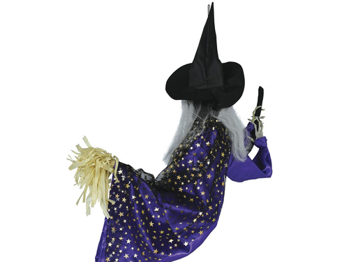 Decorațiune de agățat Vrăjitoare pe mătură - 75 cm - 1 buc.