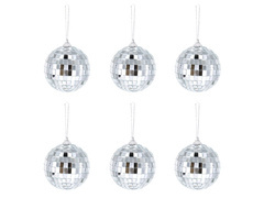 Glob disco argintiu - 7 cm - 6 buc.