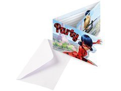 Invitații aniversare cu plicuri Miraculum - 8 buc.