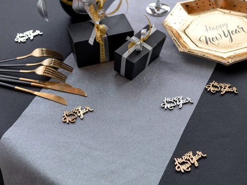 Decorațiune de masă cu sclipici - argintiu - 28 cm x 3 m - 1 buc.