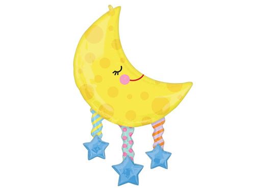 Balon din folie Luna cu stele - 96 cm - 1 buc.