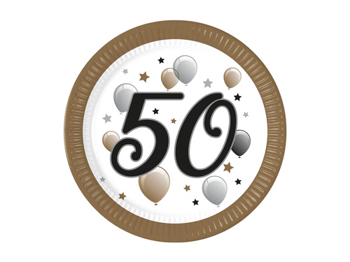 Farfurii aniversare 50 de ani - 23 cm - 8 buc.