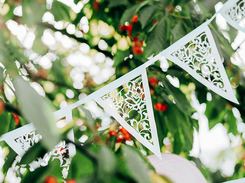 Ghirlandă de hârtie cu perle - 19,5 x 300 cm - 1 buc.