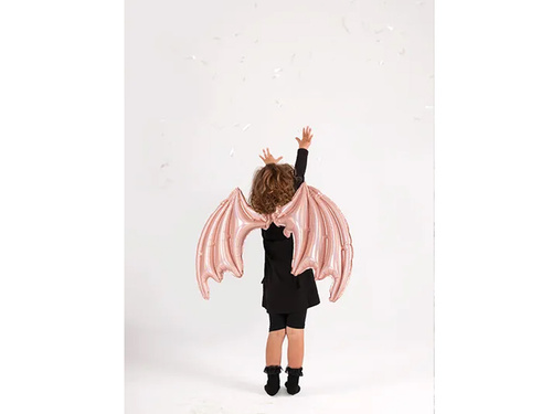 Aripile liliacului balon din folie roz auriu - 85 x 50 cm - 1 buc.