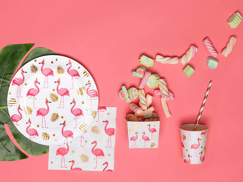 Farfurii hawaiiene Flamingo - 23 cm - 10 buc.