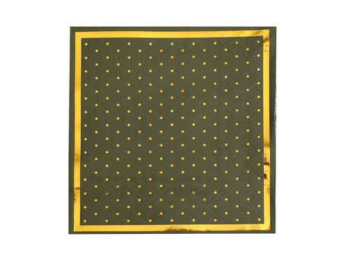 Șervețele din hârtie de măsline cu puncte aurii - 33 cm - 20 buc.