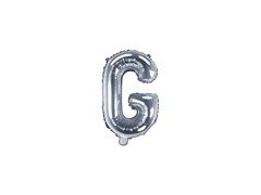 Balon din folie litera "G" argintiu - 35 cm