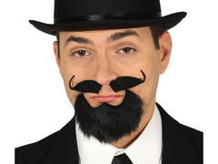 Barbă neagră cu mustață - 1 buc.