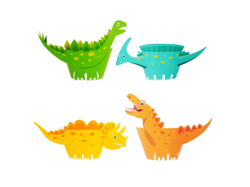 Rulouri pentru cupcakes Dinozauri - 8 buc.