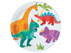 Farfurii aniversare Dino - 23 cm - 8 buc.