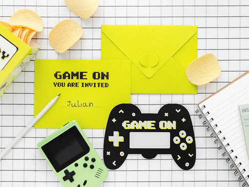 Invitații pentru ziua de naștere a controlerului de joc - 6 buc.