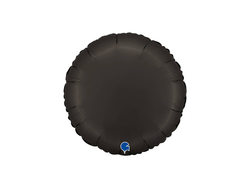 Balon rotund din folie neagră satinată - 14" - 1 buc.