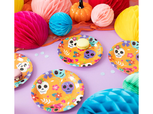Farfurii de Halloween Mexican Skull - 18 cm - 6 buc.