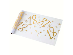 Suport de masă imprimat pentru aniversarea a 18 ani - 18 cm x 5 m - 1 buc.