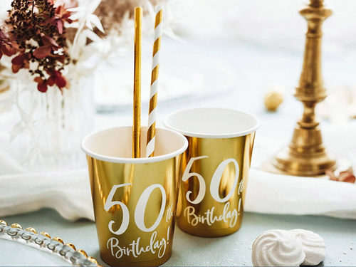 A 50-a aniversare 50h Cupe aniversare! aur - 220 ml - 6 buc.