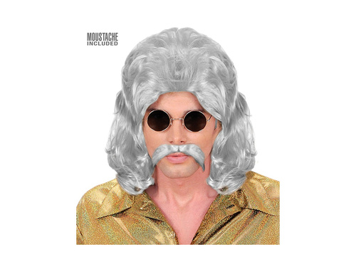 Peruca gri fazet din anii 1970 cu mustață