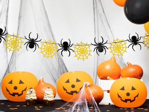 Ghirlandă cu pânze de păianjen și păianjeni - 1 buc.