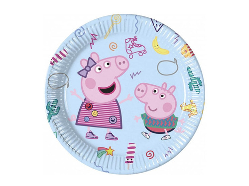 Farfurii aniversare Peppa Pig - 23 cm - 8 buc.