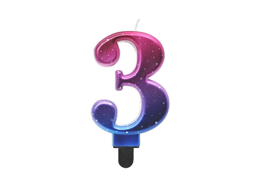 Lumânare cu număr metalic Night Sky - 3 - trei