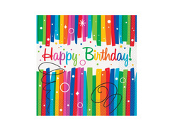 Șervețele Rainbow Happy Birthday - 33 cm - 16 buc.