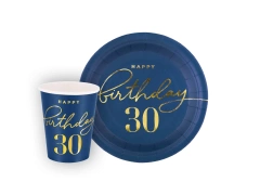 Set pentru a treizecea aniversare albastru marin - 12 buc.