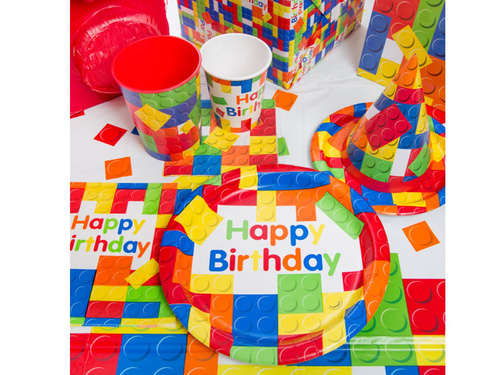 Fată de masă pentru ziua de naștere Blocuri - 213x137 cm - 1 buc.