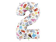 Balon albastru cu numărul 2 - 53x71 cm - 1 buc.