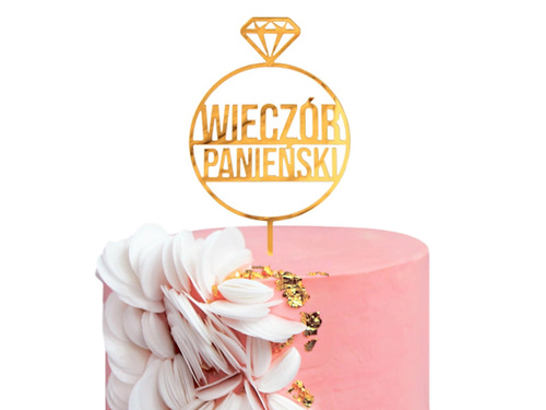 Plexiglas topper pentru tort Ladies' Night Gold - 1 buc.