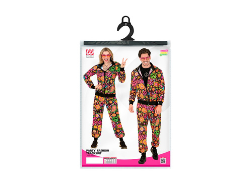 Costum de petrecere - neon peace & love pentru Hippie (trening)