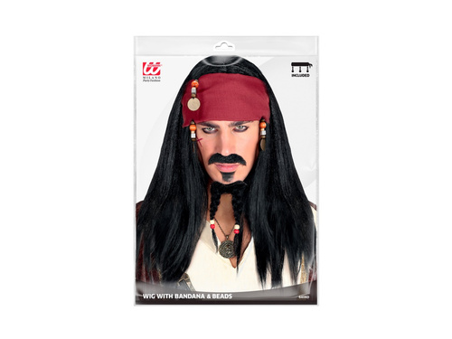 Peruca Piratul din Caraibe cu bandană și mărgele