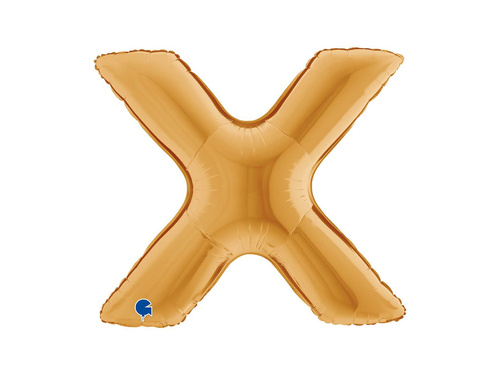 Balon din folie litera X auriu - 40" - 1 buc.