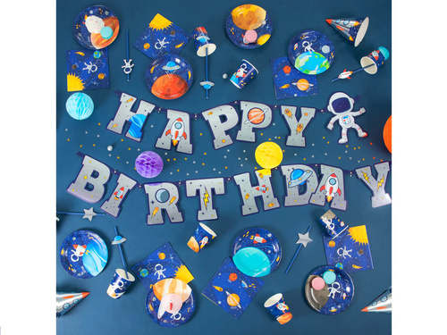 Happy Birthday Cosmos banner - 220 cm - 1 buc.