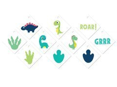 Pandantive pentru sticle cu panglică Dinosauri veseli - 12 buc.