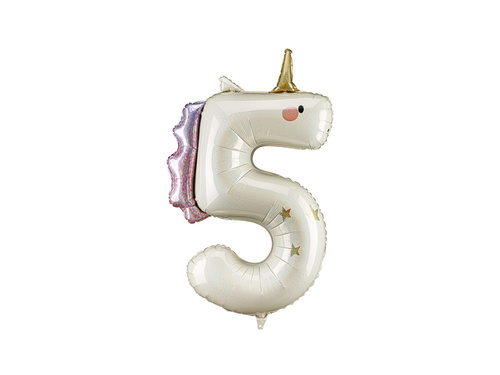 Unicorn balon de folie numărul 5 - 93 cm - 1 buc.