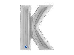 Balon din folie litera K argintiu - 40" - 1 buc.