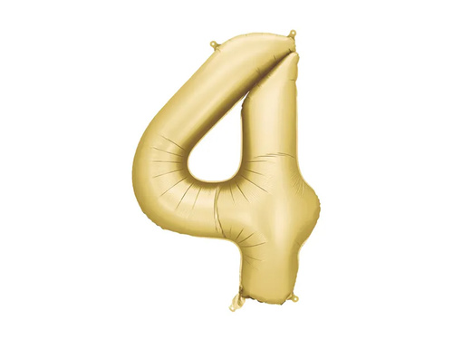 Balon din folie auriu numărul 4 - 86 cm - 1 buc.