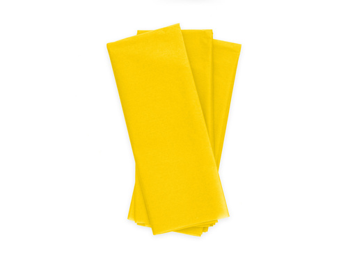 Hârtie decorativă de împachetat cadouri galbenă - 50 x 70 cm - 10 buc.