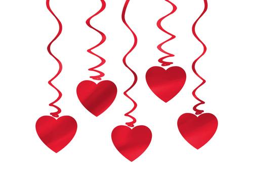 Inimi de Ziua Îndrăgostiților - 85 cm - 5 buc.