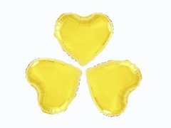 Baloane inimioare din folie aurie - 23 cm - 3 buc.
