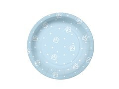 Farfurii albastre cu coroane - 18 cm - 10 buc.