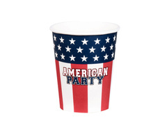 Pahare de hârtie cu steagul SUA - 210 ml - 10 buc.