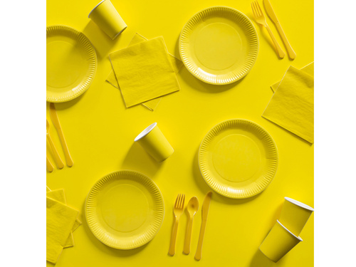 Tacâmuri din plastic galben - 24 buc.