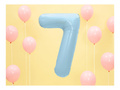 Balon din folie numărul 7 albastru - 86 cm - 1 buc.