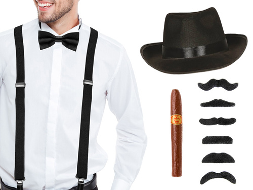 Set gangster negru - 1 set.