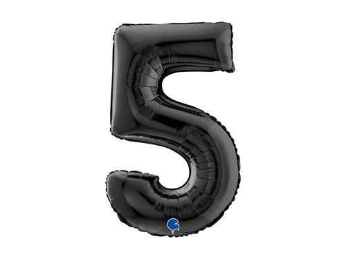 Balon din folie numărul 5 negru - 26" - 1 buc.