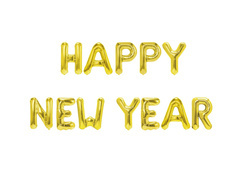 Balon din folie Happy New Year auriu - 40 cm înălțime