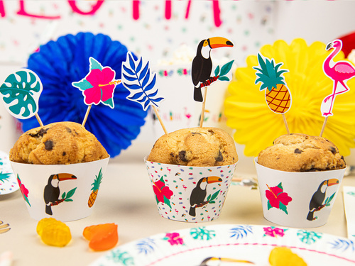 Rulouri pentru cupcakes Aloha Party - 6 buc.