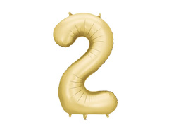 Balon din folie auriu numărul 2 - 86 cm - 1 buc.
